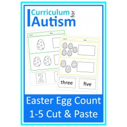 Easter Egg Count 1-5 Cut & Paste Worksheets